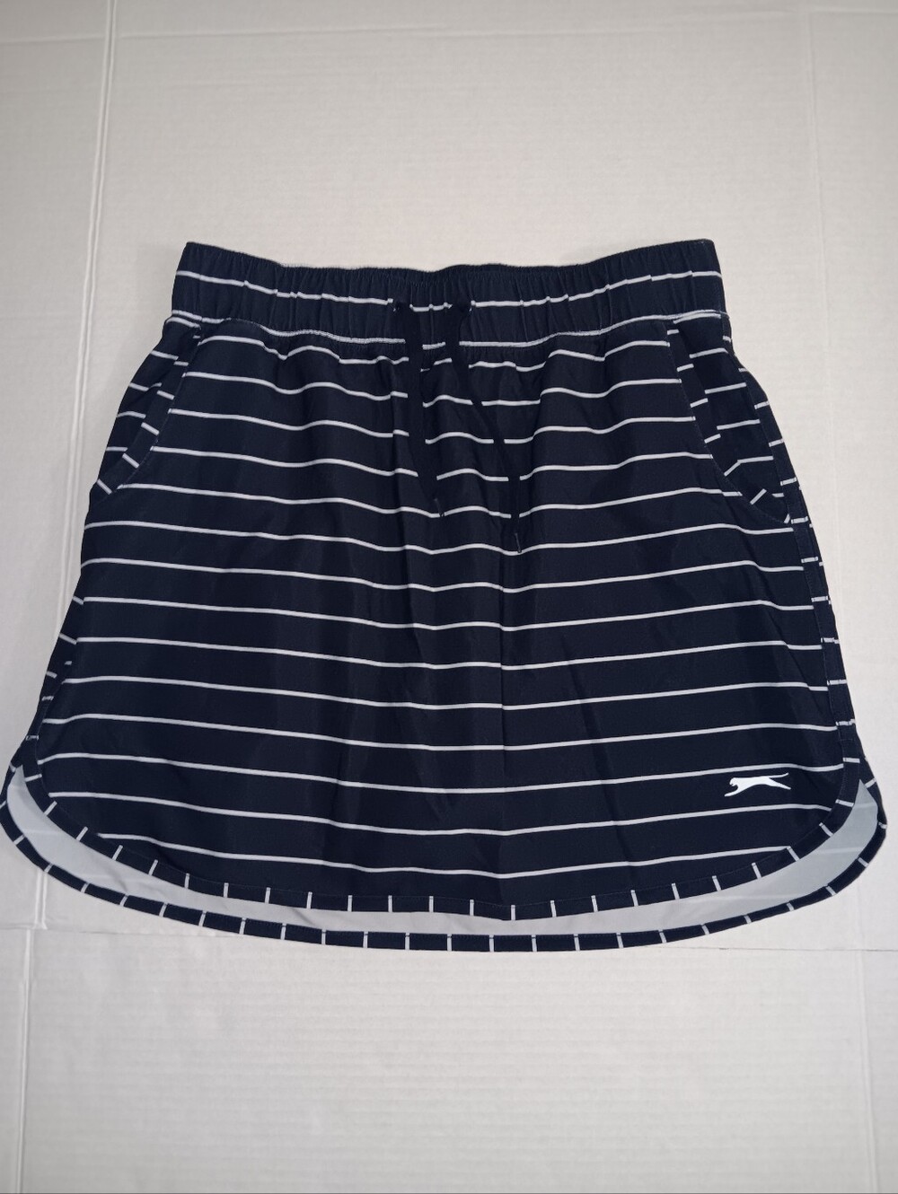 Slazenger Navy and White Striped Athletic Drawstring Golf Skort